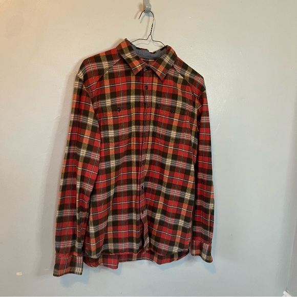 JACHS New York Men’s Classic Fit Plaid Flannel Shirt Red Green Medium - Picture 7 of 13